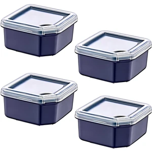 4'lü Q-Box Saklama Kabı Lacivert 350 ml