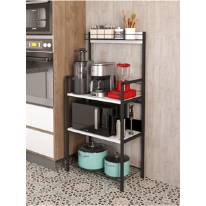 Metal Sepetli Mutfak Bangosu Kahve Köşesi Mutfak Standı Airfryer Mikrodalga Kahve Makinesi Organizer