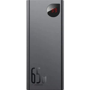 Adaman Metal Digital Display Quick Charge Power Bank 65W 20000MAH Black（ul) (Include：baseus Xiaobai Series Fast Charging Cable Type-C To Type-C 60W(20V/3A) 50CM Black）