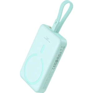 Magnetic Mini Wireless Fast Charge Power Bank Ip Edition 10000MAH 20W Peppermint Blue（with Simple Series Charging Cable Type-C To Type-C (20V/3A) 30CM White)