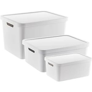 3'lü Set Stafi Kapaklı Kutu Beyaz (4,5-12-18 Lt)