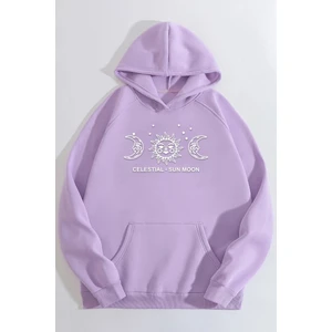 Only Trendwear Unisex Celestial Sun Moon Baskılı Sweatshirt