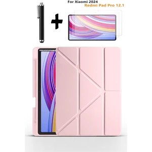 TEKNETSTORE Xiaomi Redmi Pad Pro 12.1 Uyumlu Kalem Bölmeli Standlı Kılıf + Ekran Koruyucu + Kalem 3'lü Set