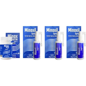 1 Adet Minox Biotin Kapsül 90 Tablet ve 3 Adet Deri Bakım Spreyi 60 ml