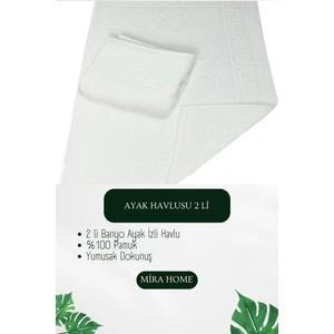 Mira Home 2 Li Ayak Izli Banyo Ayak Havlusu  Pamuklu Renkli 50 x 70  cm  Menom