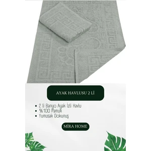 Mira Home 2 Li Ayak Izli Banyo Ayak Havlusu  Pamuklu Renkli 50 x 70  cm  Menom