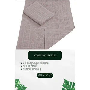 Mira Home 2 Li Ayak Izli Banyo Ayak Havlusu  Pamuklu Renkli 50 x 70  cm  Menom
