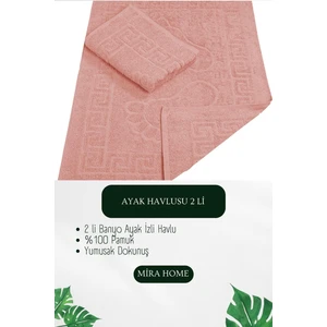 Mira Home 2 Li Ayak Izli Banyo Ayak Havlusu  Pamuklu Renkli 50 x 70  cm  Menom