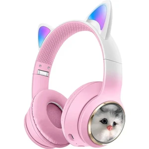 Kedi Kulaklık Bluetooh Kablosuz Kız ve Erkek Çocuklar Için Hediye Önerisi Renkli Kedi Kulaklıklar