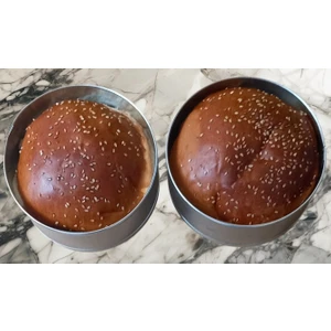 Hamburger Ekmeği Pişirme Kalıbı 2 Li Genişlik 13CM Derinlik 5cm Paslanmaz Krom Çelik 304 Kalite