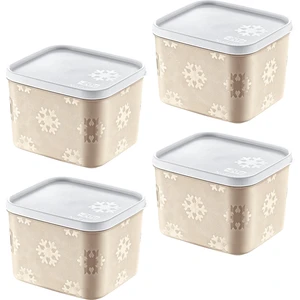 4'lü Set No Frost Saklama Kabı Latte 1250 ml