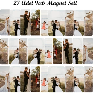 Yüksek Çözünürlüklü 27 Adet 9x6  cm  Kişisel Fotoğraflarla Buzdolabı Magneti, Suya Dayanıklı 27'li Kişiselleştirilmiş Fotoğraflı Magnet Seti