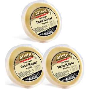 3'lü Tam Yağlı Taze Kaşar Peyniri 1200 gr (400gr x 3)