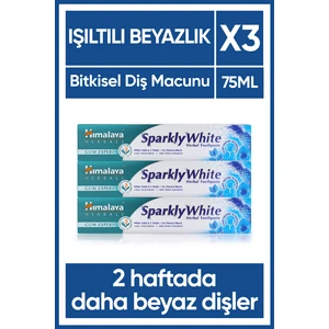Sparkly White Diş Macunu, Bitkisel, Vejetaryen, Florürsüz, Parabensiz, 75 ml 3 Adet