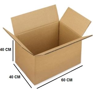 Ambalaj Markt Çift Oluklu Taşıma Kolisi 60X40X40 cm Esmer Bc Dalga 20'li