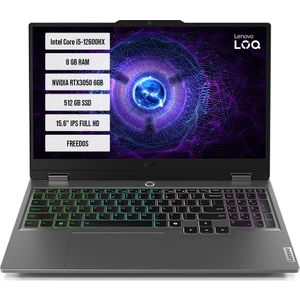 Loq 15IAX9 83GS00PDTR Intel Core I5-12600HX 8gb 512GB SSD RTX3050-6GB 15.6" IPS Freedos Taşınabilir Bilgisayar