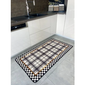 Dama Ekose Desenli Lateks Taban Mutfak Halısı