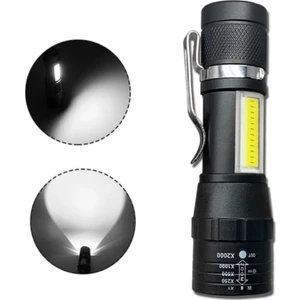 Zoomlu Şarjli Cob LED Güçlü El Feneri WB-017