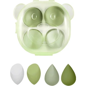 Tips Art 4'lü Makyaj Süngeri Seti Fondöten, Kapatıcı, Pudra Allık Sünger Yeşil