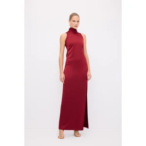 Halter Yaka Uzun Elbise Bordo 12444660000