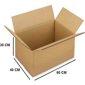 Ambalaj Markt Çift Oluklu Taşıma Kolisi 60X40X30 cm Esmer Bc Dalga 20'li