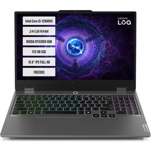 Loq 15IAX9 83GS00PDTR-05 Intel Core I5-12600HX 24GB 512GB SSD RTX3050-6GB 15.6" IPS Freedos Taşınabilir Bilgisayar