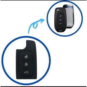 Gma Keys Renault Taliant Express Symbol Oto Kumanda Kabı Için Plastik Tuş Takımı 3 Tuşlu