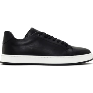 Erkek Siyah Bağcıklı Deri Sneaker 25SFD660118