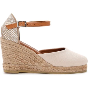 Kadın Bej Bilekten Bantlı Dolgu Topuklu Espadril 25SFD20586F