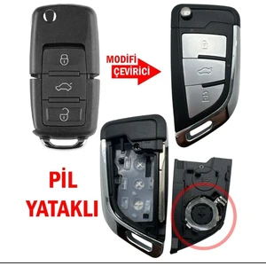 Volkswagen Vw Golf Polo Jetta Bora Passat Transporter 3 Tuşlu Dönüşüm Çevirici Anahtar Kumanda Kabı