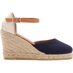 Kadın Lacivert Bilekten Bantlı Dolgu Topuklu Espadril 25SFD20586F