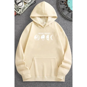 Only Trendwear Unisex Moon Phases Baskılı Sweatshirt