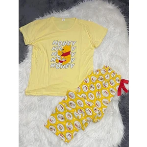 Kısa Kollu Pamuk Penye Kadın Pijama Takımı