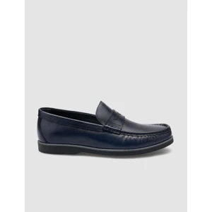 %100 Hakiki Deri Lacivert Erkek Günlük Ayakkabı