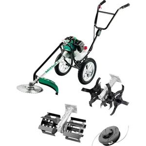 Alaman 16H Benzinli Tekerlekli Ot Çim Biçme Tırpan Motoru ve Çapalama Makinası 2 Çapa Başlıklı