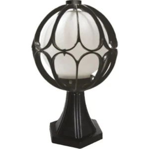 AGS Plastik Papatya Set Üstü Fener Bahçe Aydınlatma Armatürü (Siyah)