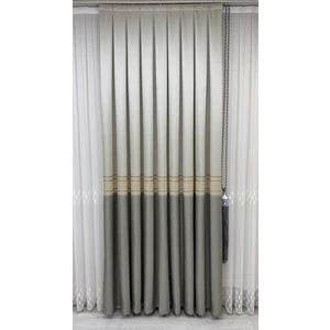 Pano Fon Perde Şeritli Gri (Tek Kanat)