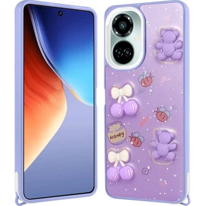 Tecno Camon 19 Pro Kılıf Parlayan Simli Kabartma Figürlü Zr-Cevze