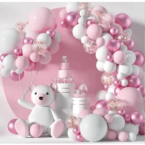 Pembe-Beyaz Balon Seti