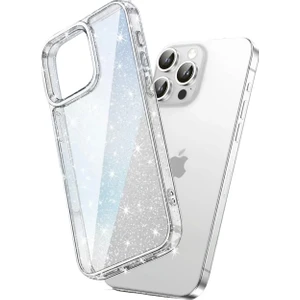 iPhone 16 Pro Simli Şeffaf Sert Redos Kapak & Kılıf