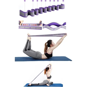 Profesyonel Jimnastik Eğitim Bandı 9 Seviyeli Pilates Yoga Direnç Spor Elastik Gergi Yoga Bandı