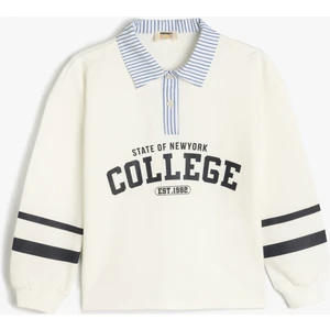 Uzun Kollu Gömlek Yaka Oversize Sweatshirt