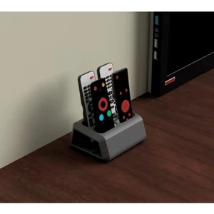 Dlc 3d Design Kumanda Organizer Standı 4 Gözlü Uzaktan Kumanda Düzenleyici Tv Kumandalık Modern Gri