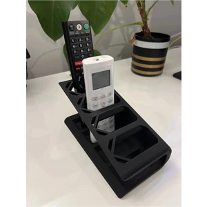 Dlc 3d Design Kumanda Organizer Standı 4 Gözlü Uzaktan Kumanda Düzenleyici Tv Kumandalık Modern Siyah