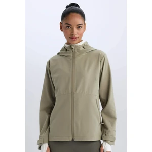 DeFactoFit Su İtici Regular Fit Kapüşonlu Fermuarlı Cepli Esnek Dokulu Mevsimlik Baharlık Mont D6084AX25SP