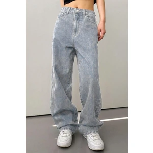 Caddebostan Moda Baggy Jean Kot Kadın Bol Salaş Geniş Paça Rahat Pantolon