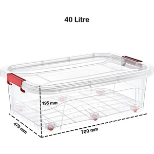 Smart Box Tekerlekli Saklama Kabı 40 Litre