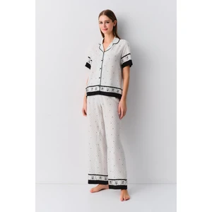 Monogram Gömlek Yaka Pijama Takımı