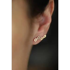 Yenigün Kuyumculuk 14 Ayar Altın Sonsuzluk Pimli Küpe