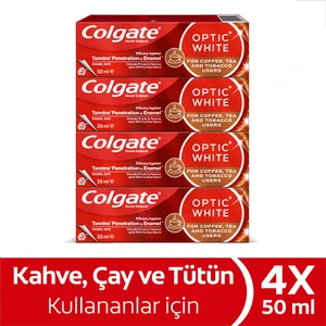 Optic White Kahve Çay ve Tütün Kullanıcıları İçin Diş Macunu 4 x 50 ml